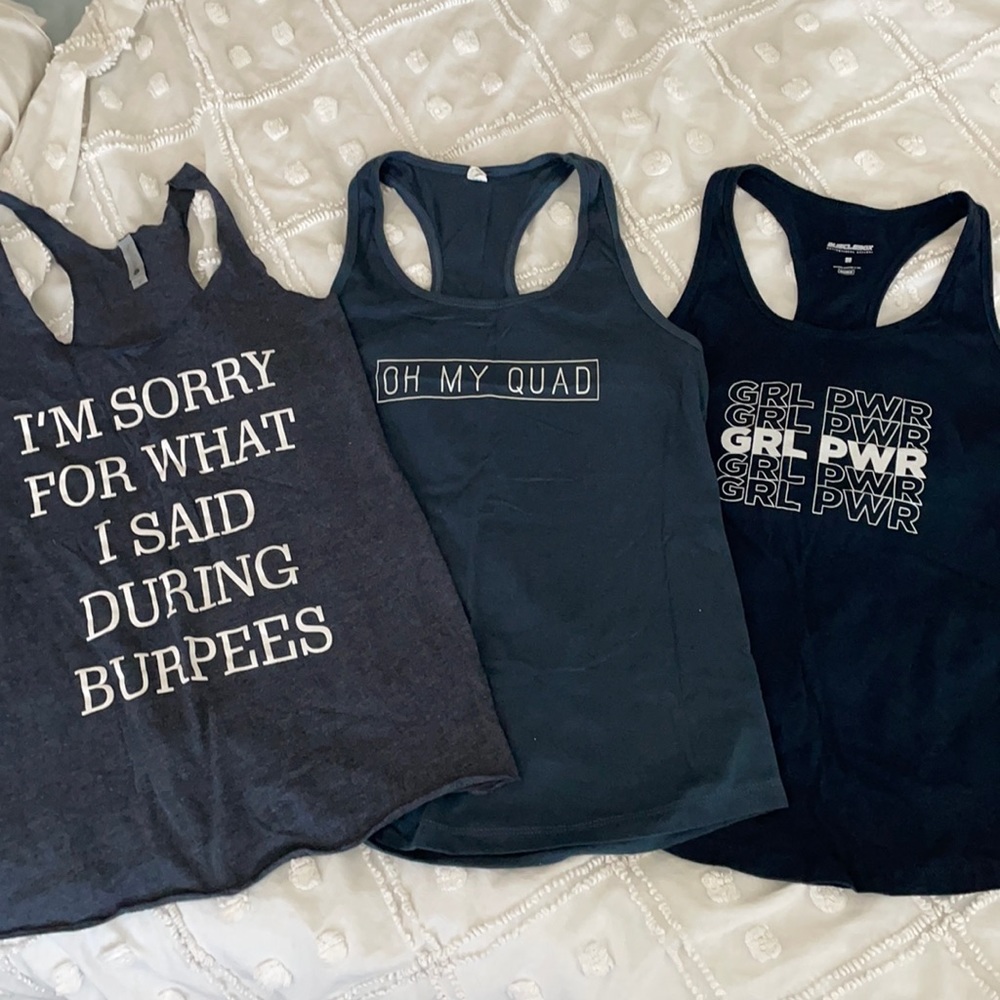Lot of 3 graphic workout tank tops